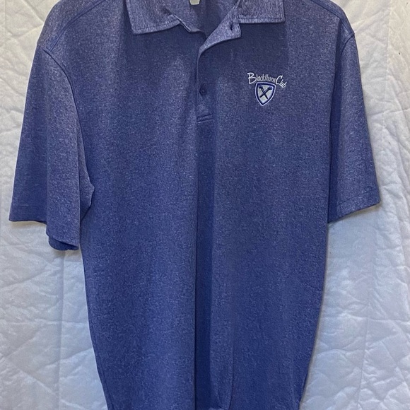 Clique Polo Shirt Sky Blue Blackthorn Golf Club Logo Men’s Medium - Picture 4 of 5